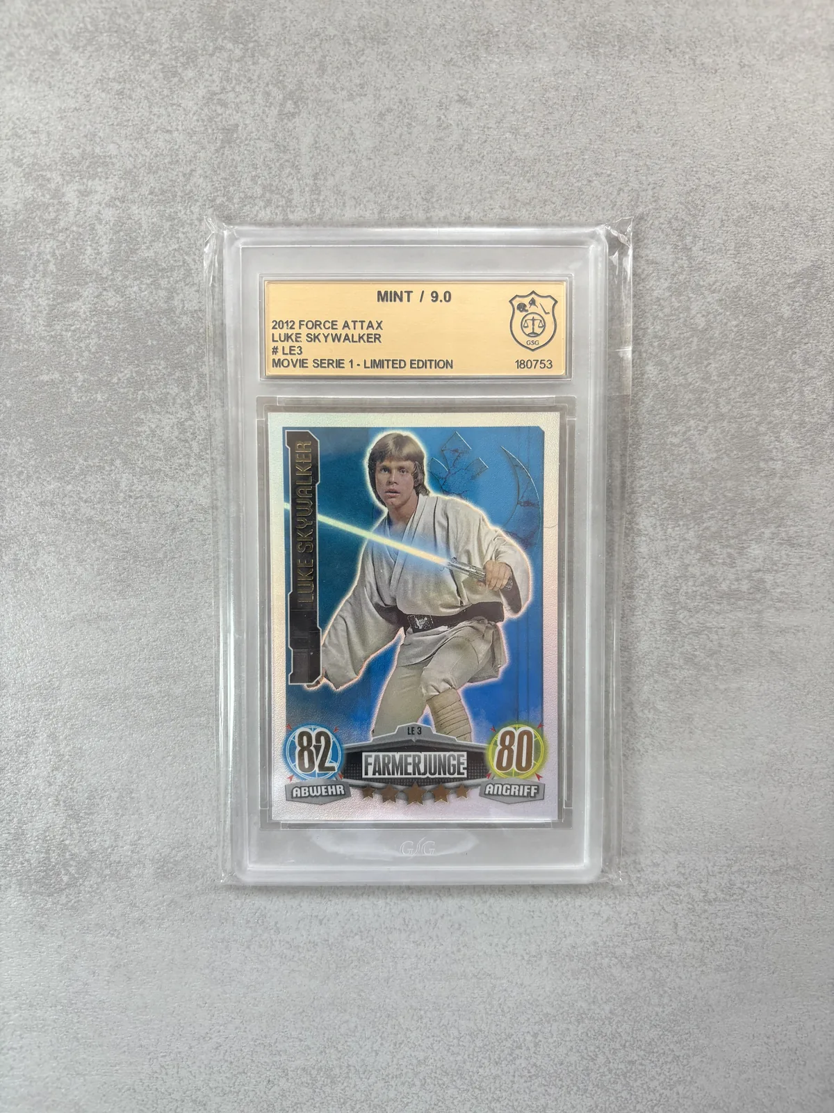 Gegradete Karte Luke Skywalker — Movie Serie 1 Limited Edition, Bewertung 9.0