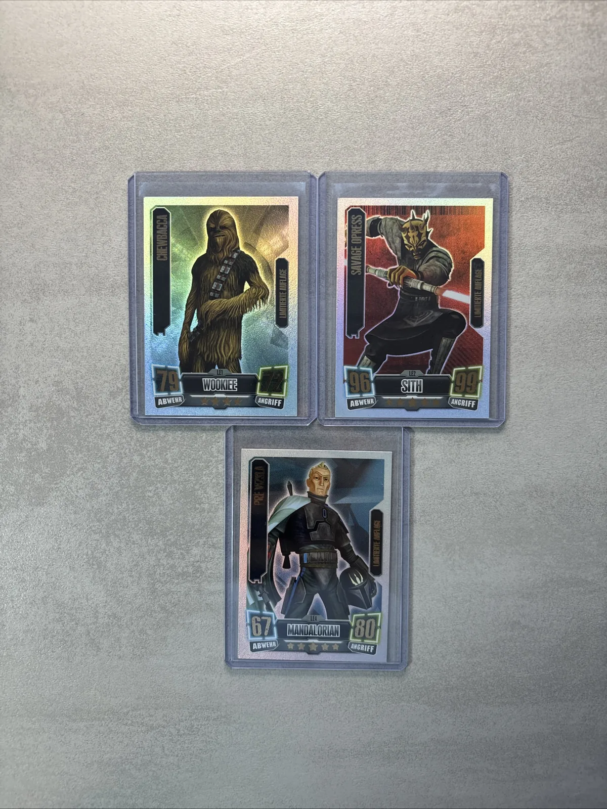Force Attax Serie 2 Karten — Chewbacca, Sith und weitere
